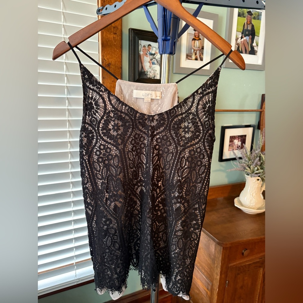 LOFT Black Lace Sleeveless Top